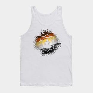 Paint Splatter Gay Bear Pride Flag Lotus Symbol Tank Top